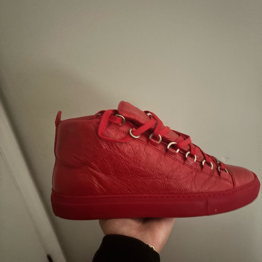 Balenciaga Red High-Top Sneakers - Picture 2 of 6